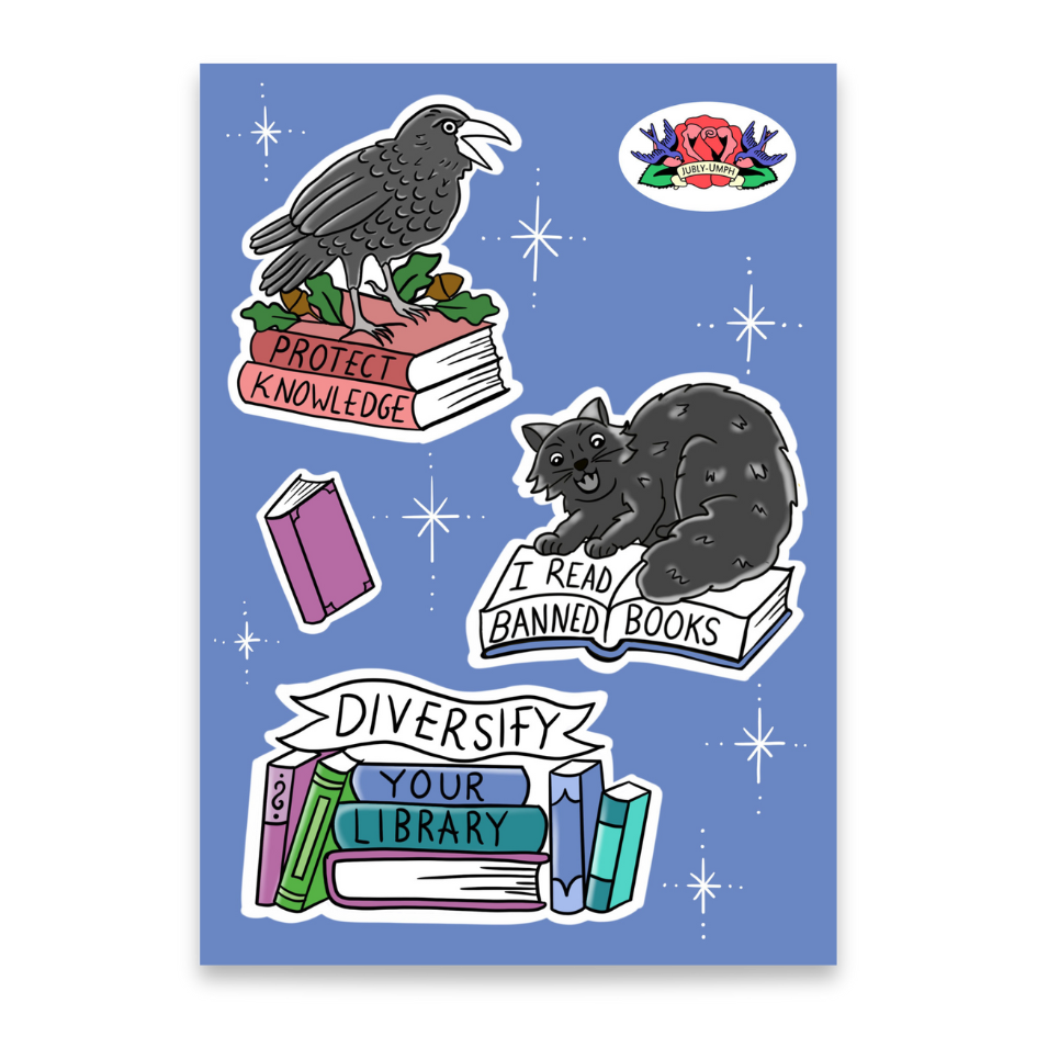 Read Banned Books A6 Sticker Sheet