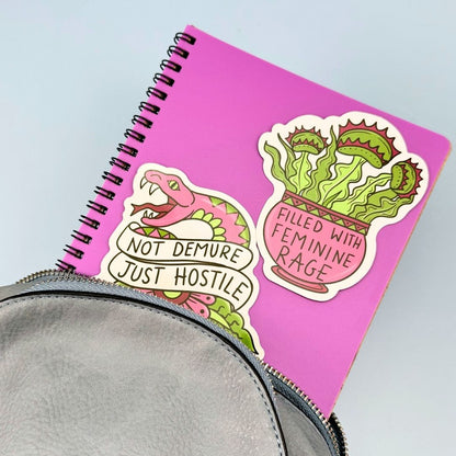 Not Demure Just Hostile Sticker