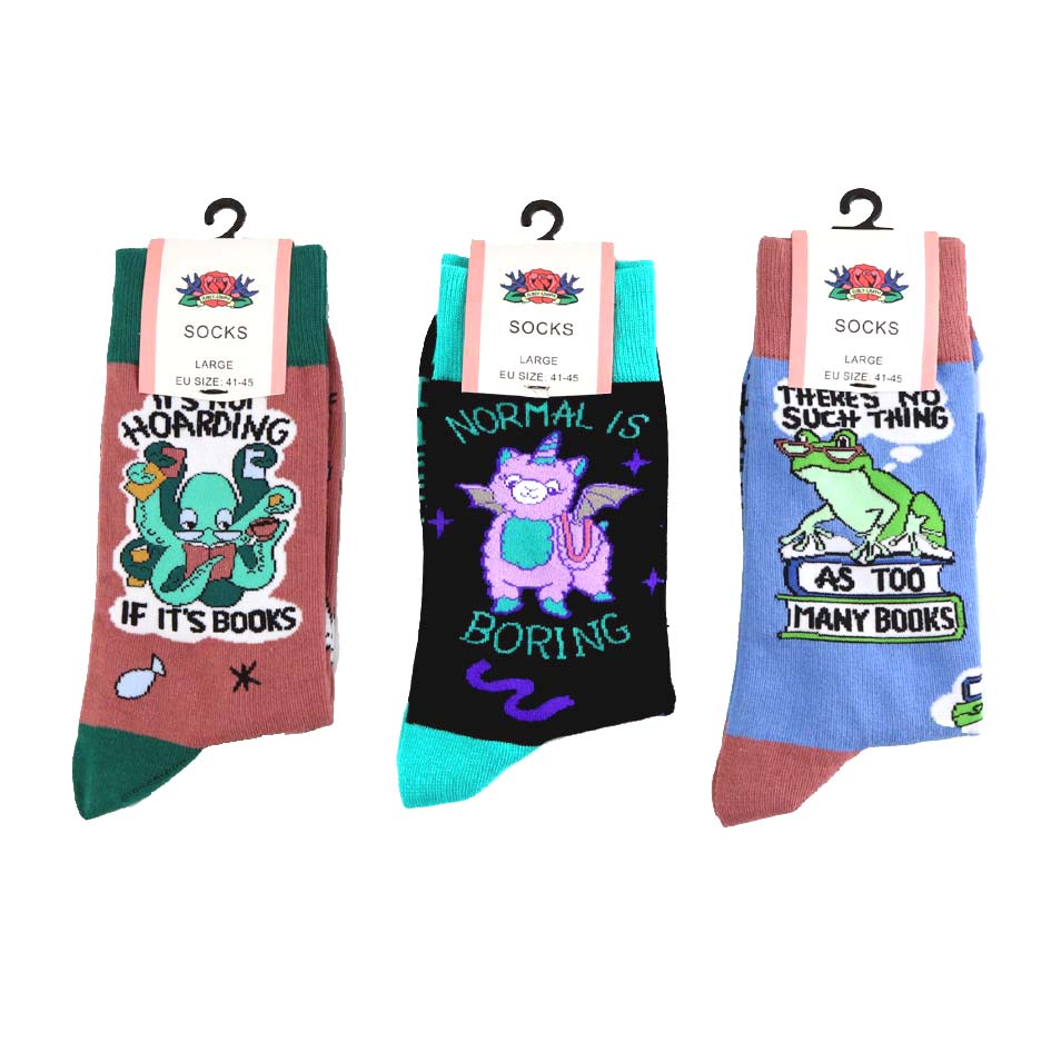 Theres No Such Thing As Too Many Books Socks - Unisex Large