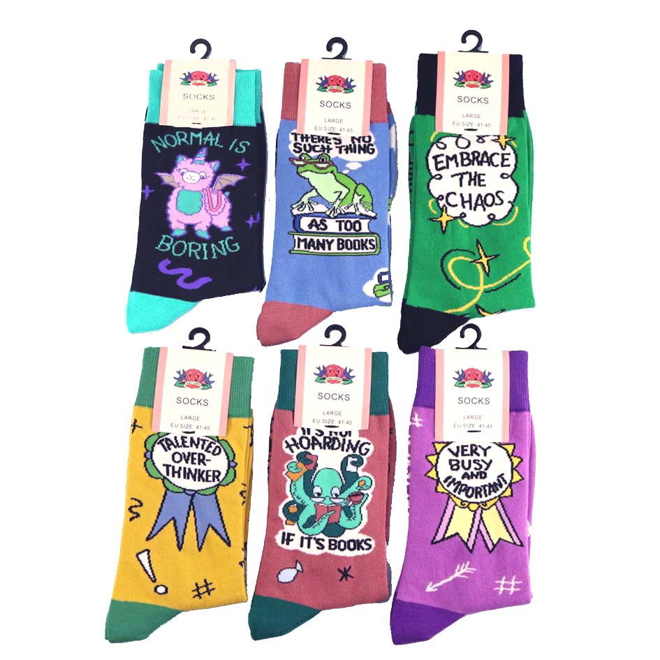 Theres No Such Thing As Too Many Books Socks - Unisex Large