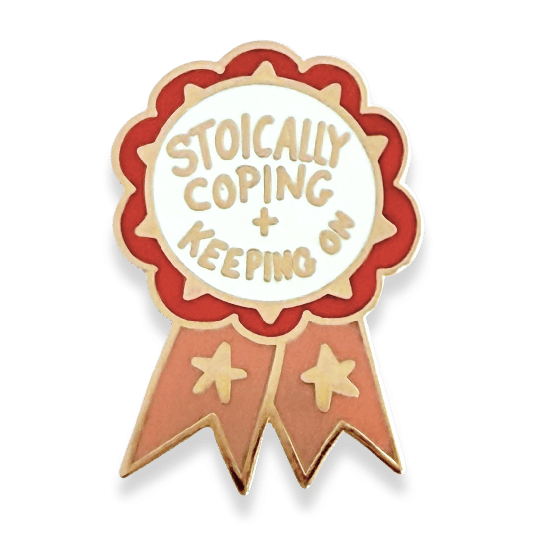 Stoically Coping And Keeping On Award Lapel Pin