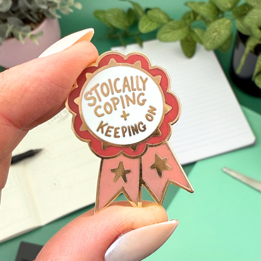 Stoically Coping And Keeping On Award Lapel Pin