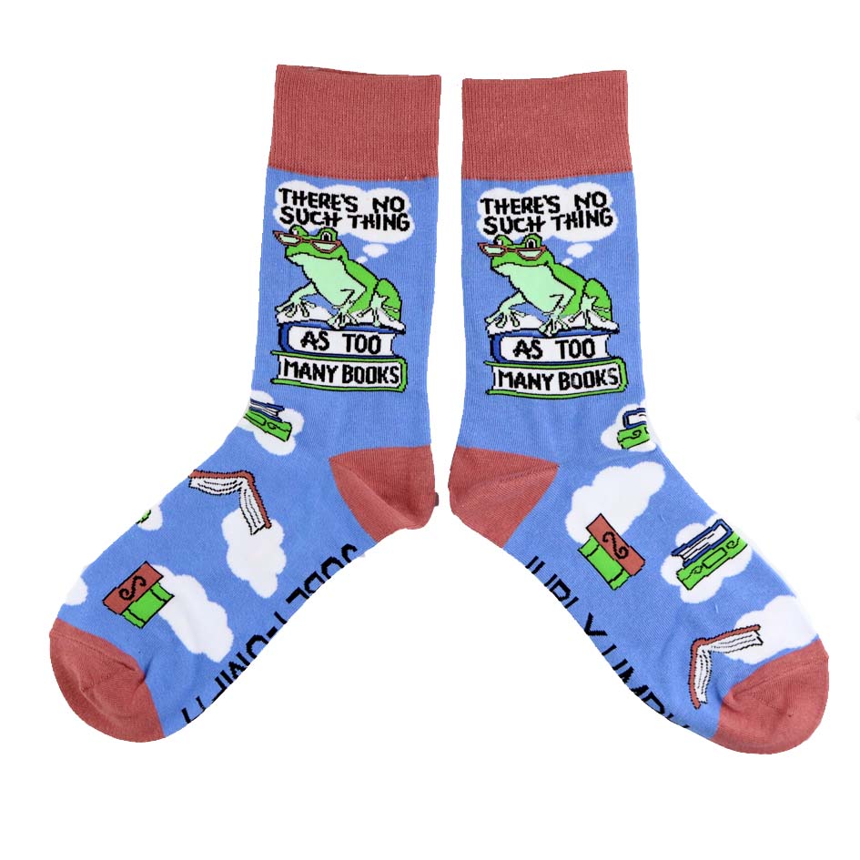 Theres No Such Thing As Too Many Books Socks - Unisex Large