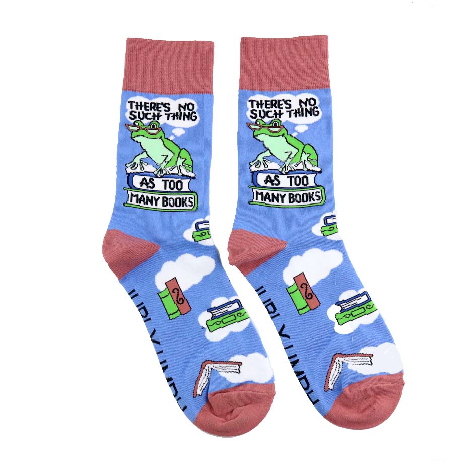 Theres No Such Thing As Too Many Books Socks - Unisex Large