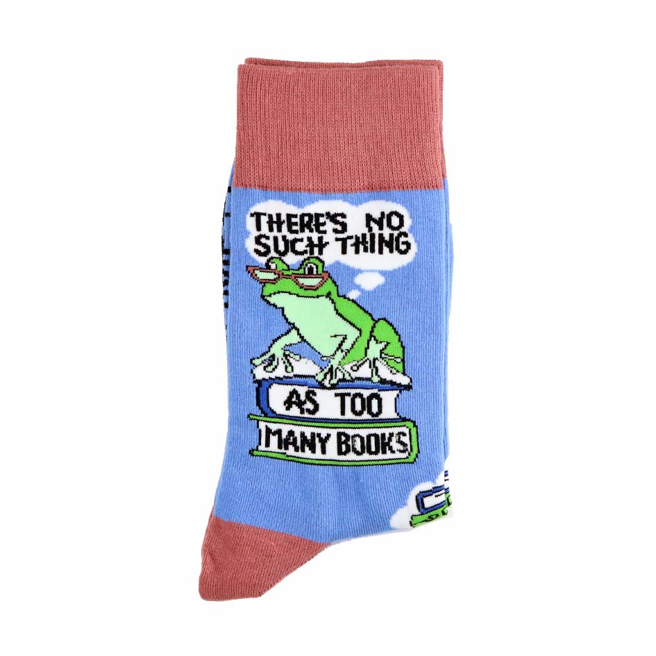 Theres No Such Thing As Too Many Books Socks - Unisex Large