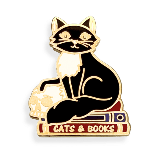 Cats And Books Lapel Pin