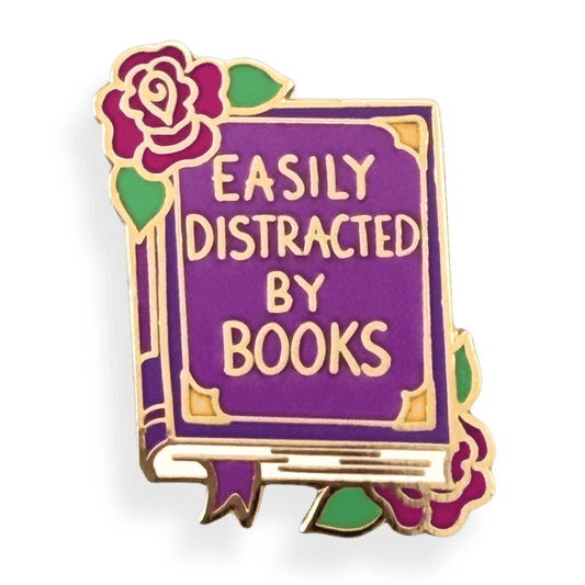 Easily Distracted By Books Lapel Pin