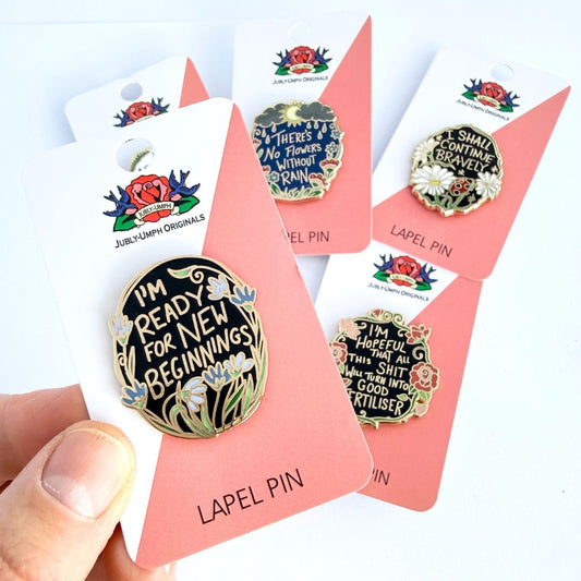 I Shall Continue Bravely Lapel Pin Collection Bundle (4 x 5 designs)