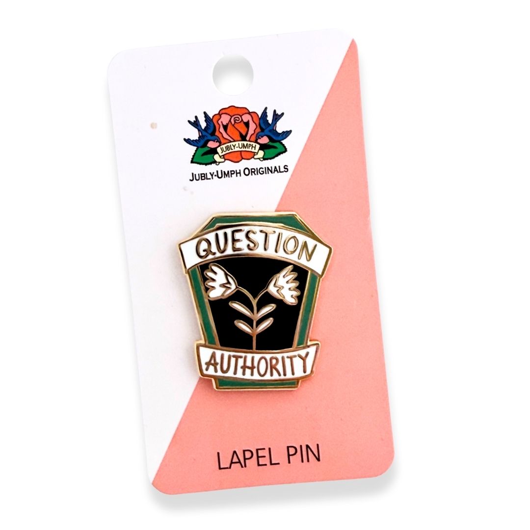 Question Authority Lapel Pin