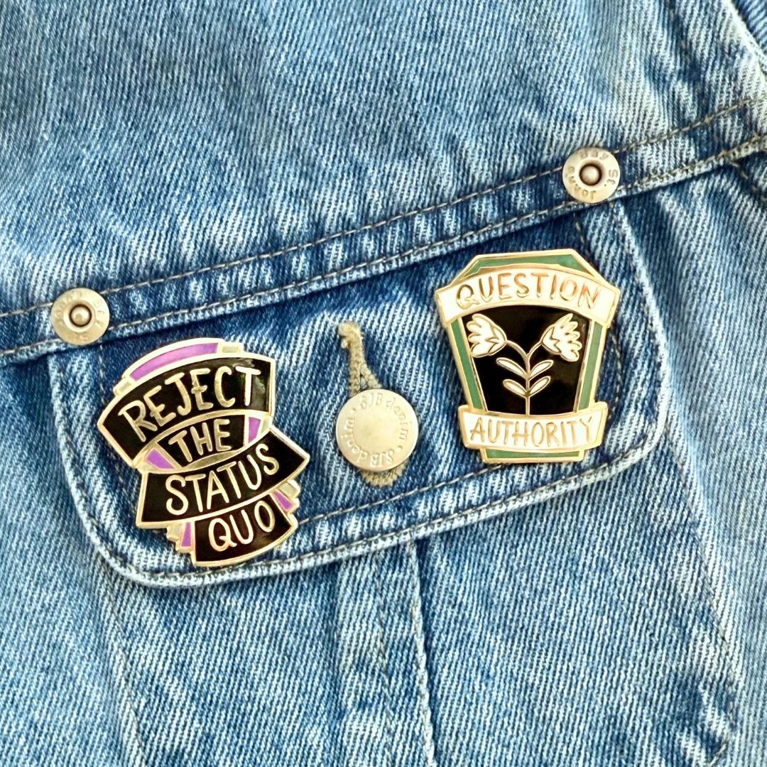 Question Authority Lapel Pin