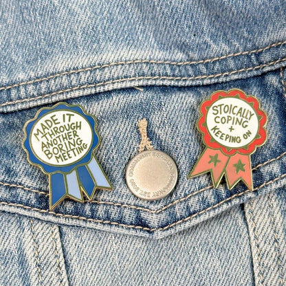Stoically Coping And Keeping On Award Lapel Pin