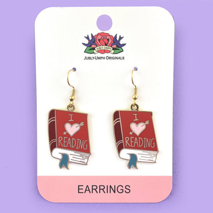 I Heart Reading Earrings
